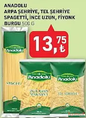 TARIM KREDİ ANADOLU MAKARNA ÇEŞİTLERİ 500 G fiyat ve kampanya bilgisi